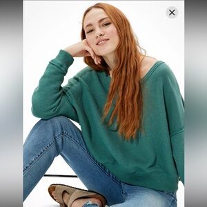 AMERICAN EAGLE - Forever Slouchy Cropped Crew Neck